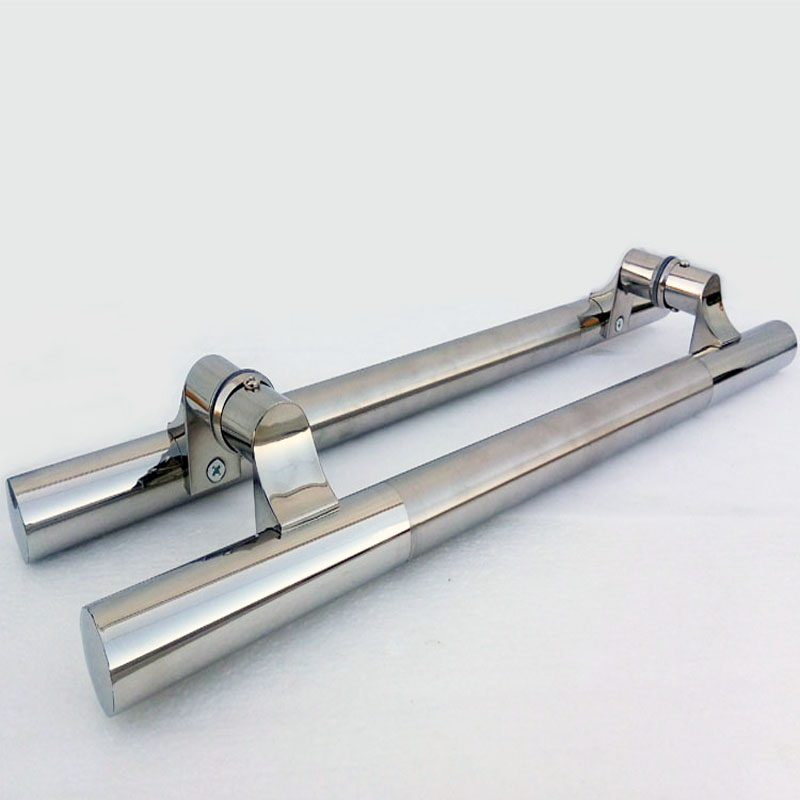 38管加厚不锈钢拉手斜脚拐角玻璃门拉手白钢拉丝大拉手有框门把手