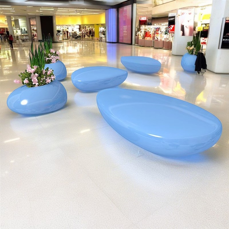 防水休息区陈美艺术造型座椅商场公共休闲家具广场坐凳玻璃钢椅子