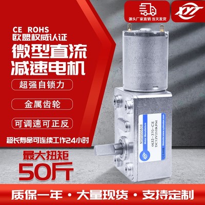 4632-370微型直流减速涡轮蜗杆大扭矩马达12v24v调速低速小型电机