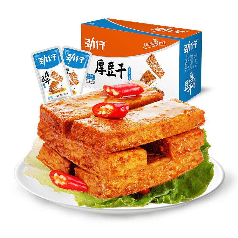 劲仔厚豆干400gx2整盒装40包湖南特产零食小吃麻辣香辣豆腐干包装