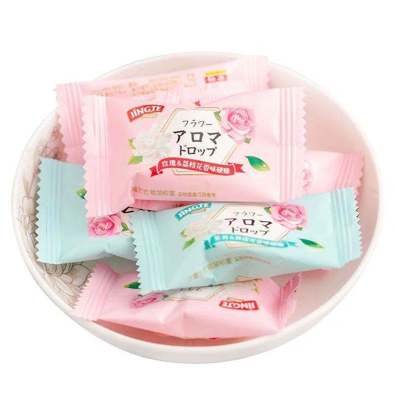京特花香硬糖玫瑰荔枝味香体亲吻水果味糖果高颜值零食喜糖