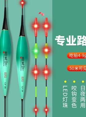 喜马罗LED路滑大物夜光漂矶钓远投电子鱼漂加粗醒目浮漂日夜两用