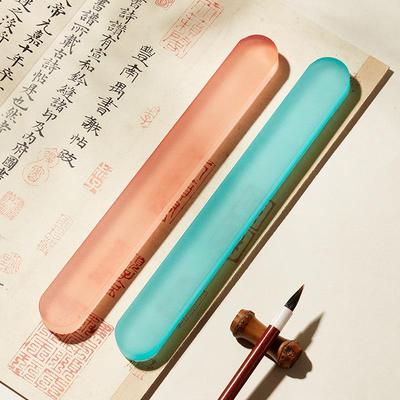 琉璃镇尺书法压纸镇纸压书镇尺透明玻璃专业款镇纸尺毛笔国画笔搁
