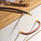 现代轻奢家俱拉手 拉手 个性 环保牛皮柜门拉手 北欧风格