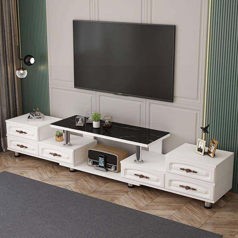 电视柜茶几组合套装现代简约伸缩钢化玻璃轻奢小户型客厅电视机柜