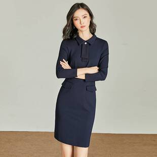 职业裙装 连衣裙女时尚秋冬新款正式场合白领工装OL修身正装女裙