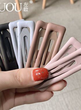 bb边夹韩国加厚无痕侧边刘海夹黑色方形bb夹女成人大号发卡碎发夹