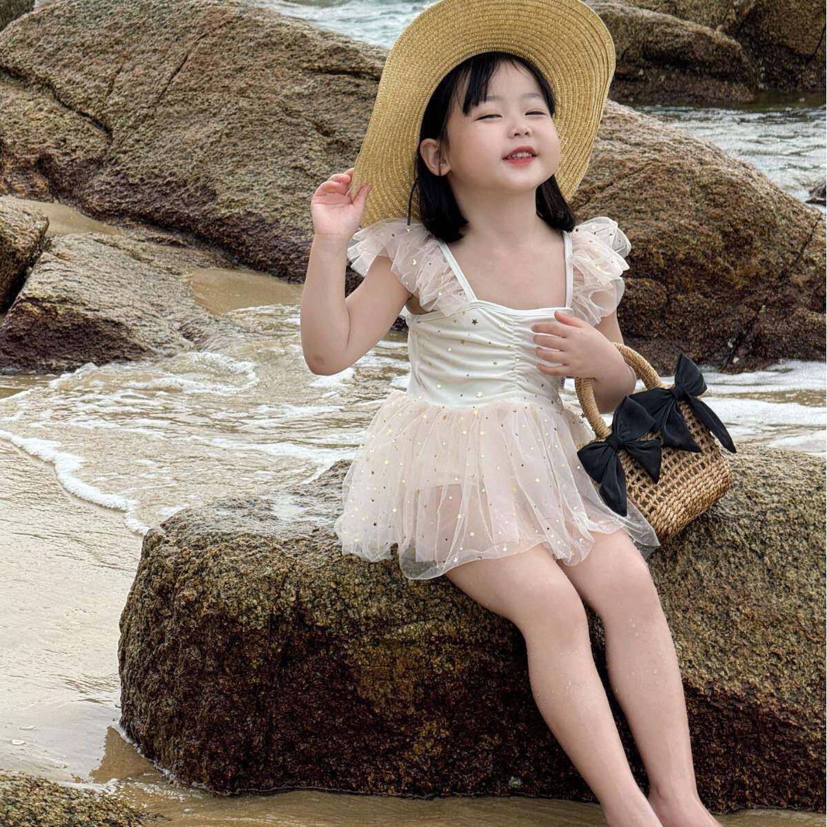 女童泳衣裙新款洋气可爱速干女宝宝公主儿童夏装亲子连体泳装