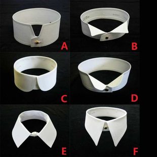 个性独家假领子 白色燕尾礼服立领翻领衬衫 衬衣领子 演出配饰