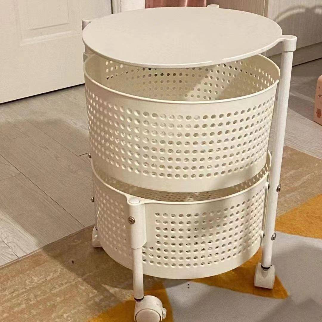 免安装置物架客厅多功能旋转收纳架家用多层可移动收纳储物筐整理