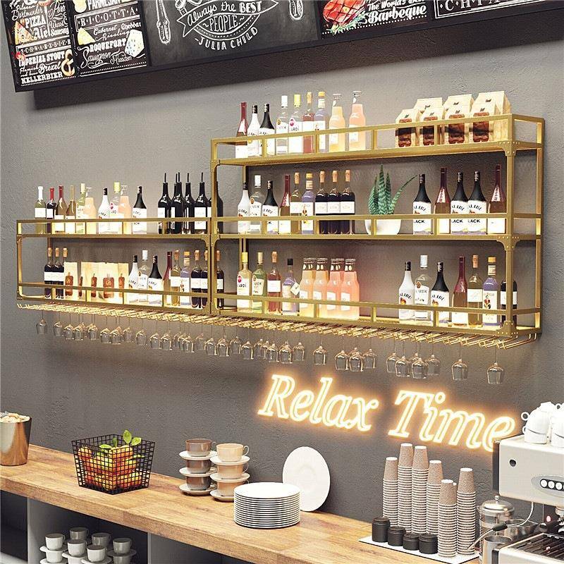 酒架壁挂式酒吧红酒展示架倒挂酒杯架墙上置物架热门酒架酒柜挂墙