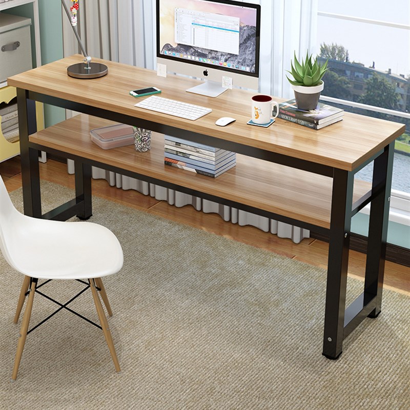 双层电脑桌高85cm定制做200/2.4m1.8m长条70靠墙60cm65窗边办公桌