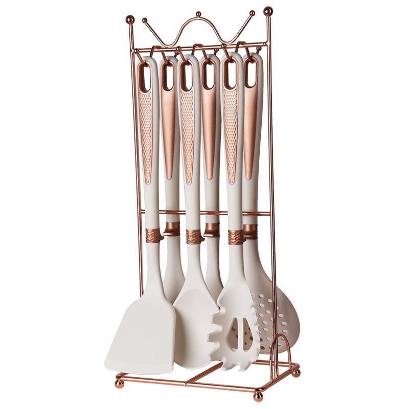 硅胶锅铲家用炒菜铲不粘锅汤勺漏勺饭勺耐高温带收纳硅胶厨具套装