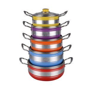 跨境直供双耳汤锅18-26CM不沾家用厨房锅具套装礼品铝锅pot