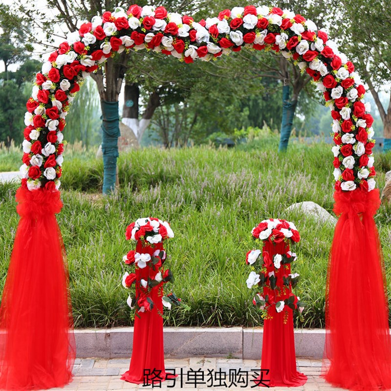 婚庆绢花拱门花架婚礼布置花门开业店庆花拱门庆典活动花环幸福门