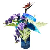 现代轻奢蓝色仿真花艺摆件客厅餐桌面插花花瓶假花套装 摆设装 饰品