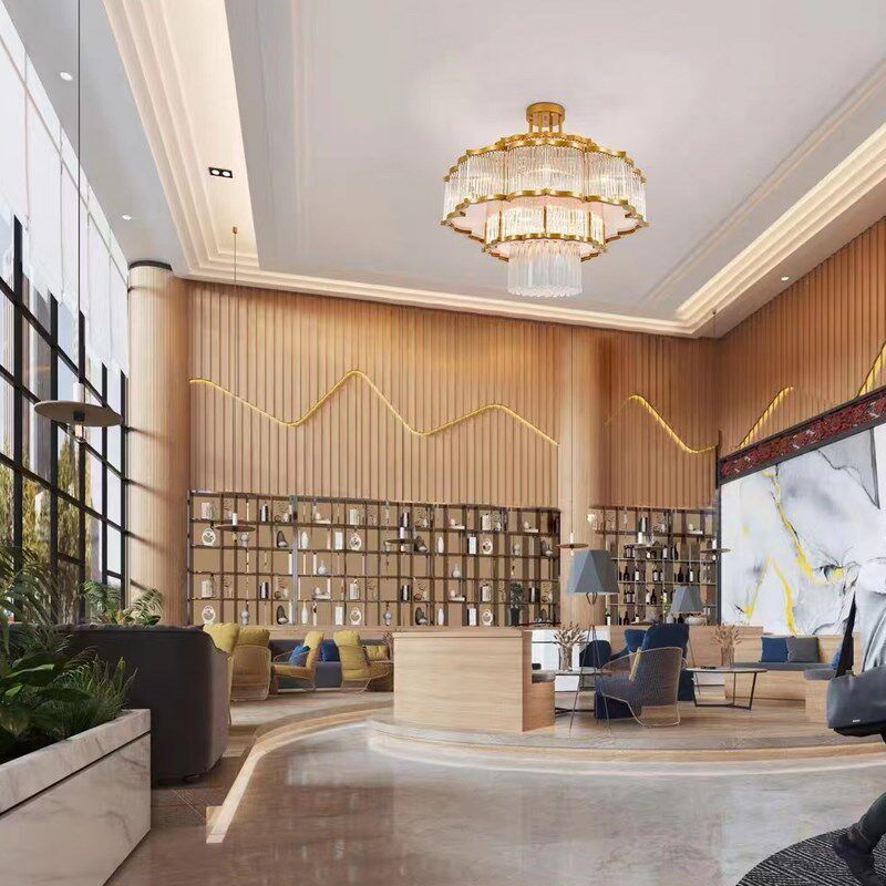 新中式水晶吊灯客厅饭店餐厅主灯感广东中山灯具包厢包间吊灯