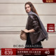 BCBG25秋冬新款 复古简约正肩PU皮衣外套女宽松环保皮革西装 外套