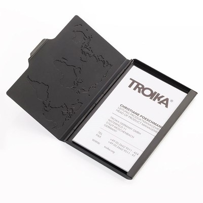 德国Troika铝合金轻薄便携创意名片盒 时尚金属名片夹子 休闲商务