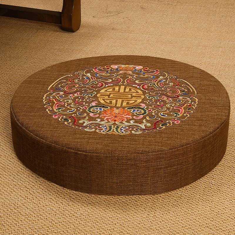 蒲团椰棕打坐跪拜垫垫禅圆形鼓凳家修佛垫家地上静坐用可拆洗坐垫