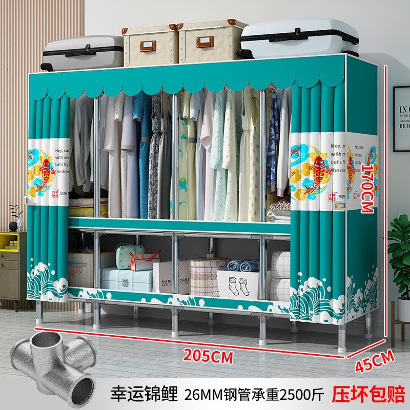 简易衣柜钢管加粗加固合金接口布衣柜简约经济型组装收纳整理衣橱