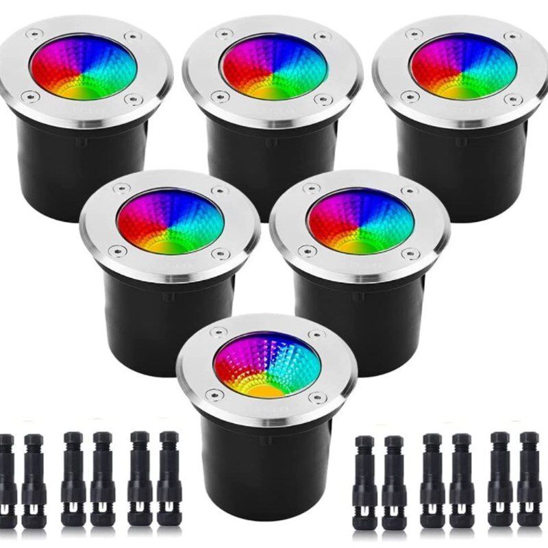 磨砂玻璃地埋灯3w5w7w9w瓦埋地灯景观灯COB RGBW高低压RF控制