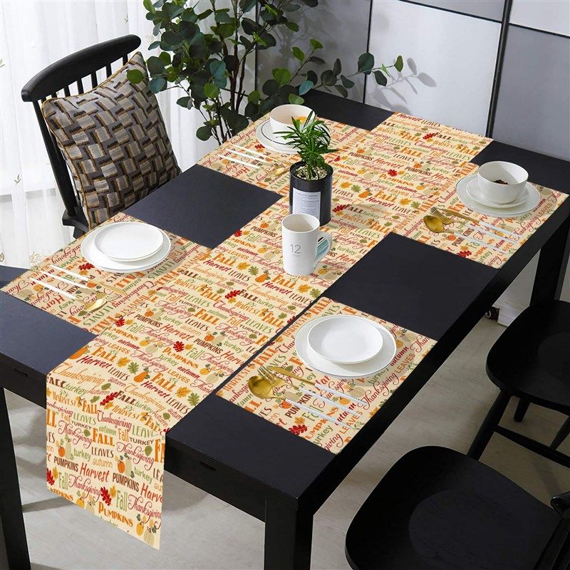 桌旗餐垫两件套感恩节南瓜家居装饰亚麻客厅桌子茶几装饰桌布,居家布艺,桌旗,淘宝优惠券,粉丝福利购,淘宝优惠卷
