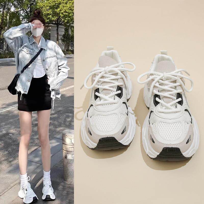 新品老爹鞋女2026新款春季春夏女鞋子百搭厚底爆款网面透气休闲运