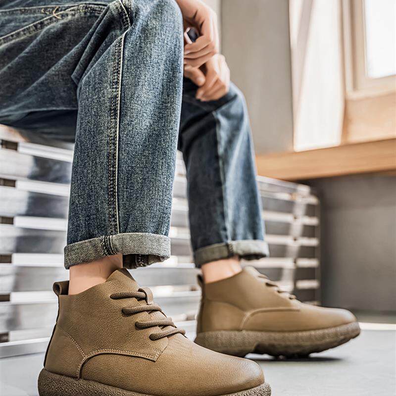 新品马丁靴男款2026秋季新款英伦风时尚皮靴男士超轻软底复古工装