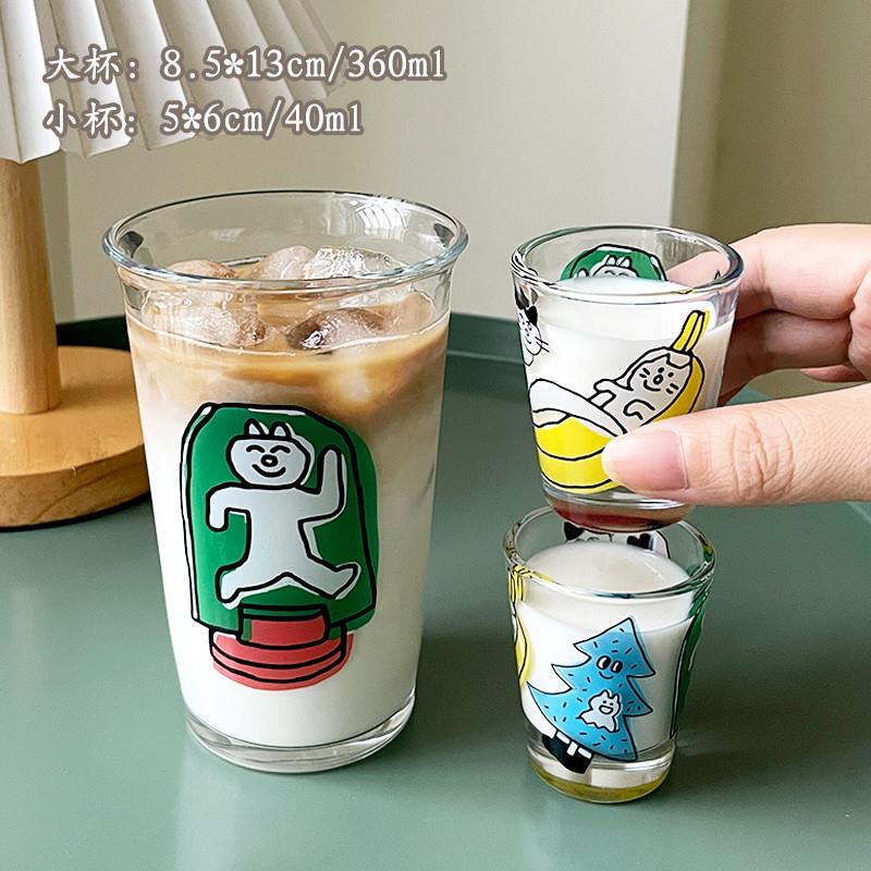 日式清酒杯子套装加厚迷你玻璃烧酒杯家用个性印花小酒杯白酒杯子