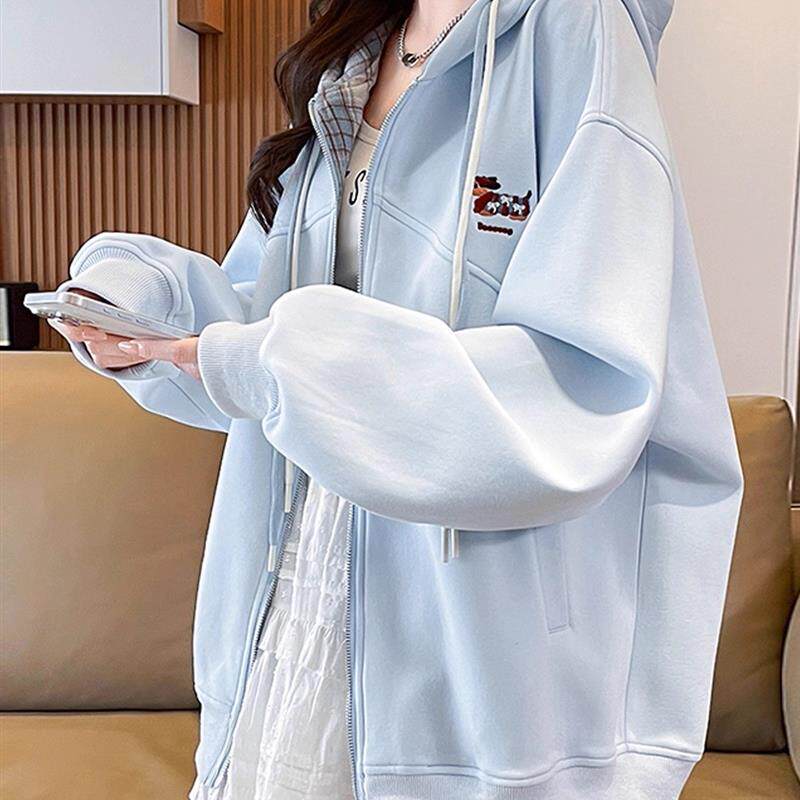 新品慵懒风早秋上衣韩系针织开衫15初中学生13少女12岁女大童卫衣