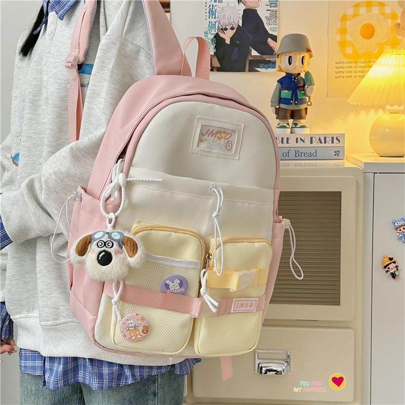 新品书包女韩版初中生小学生三到六年级背包日系简约可爱大容量双