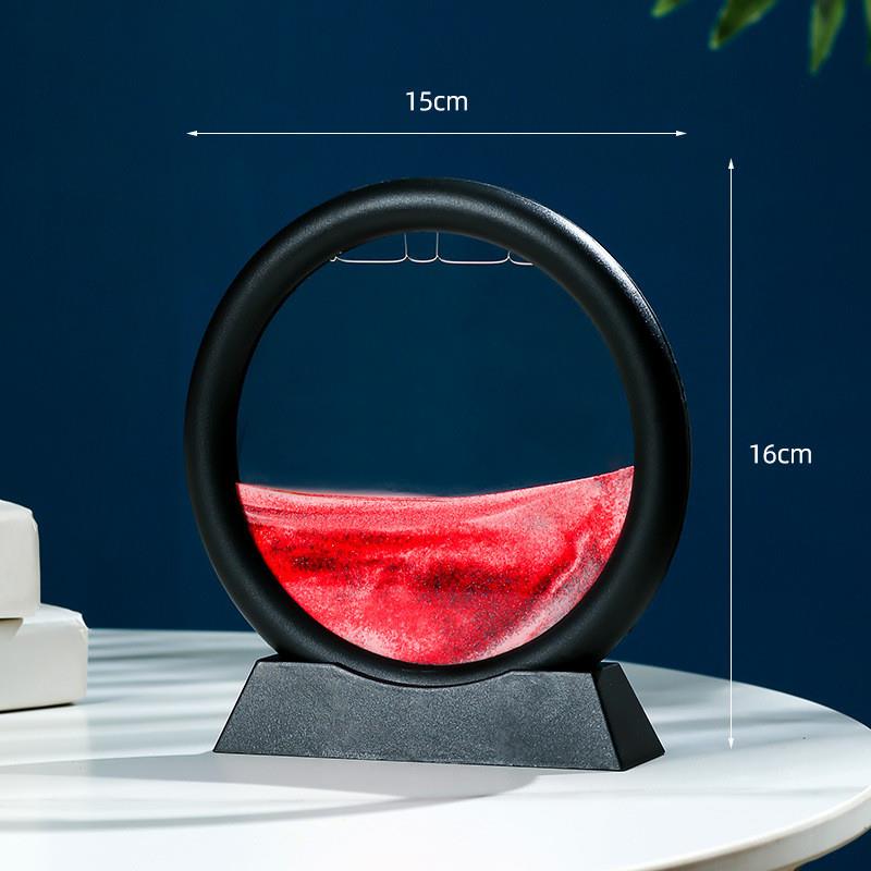 推荐网红款3D流沙画摆件解压迷你圆型玻璃工艺品礼品家具装饰卧室图片