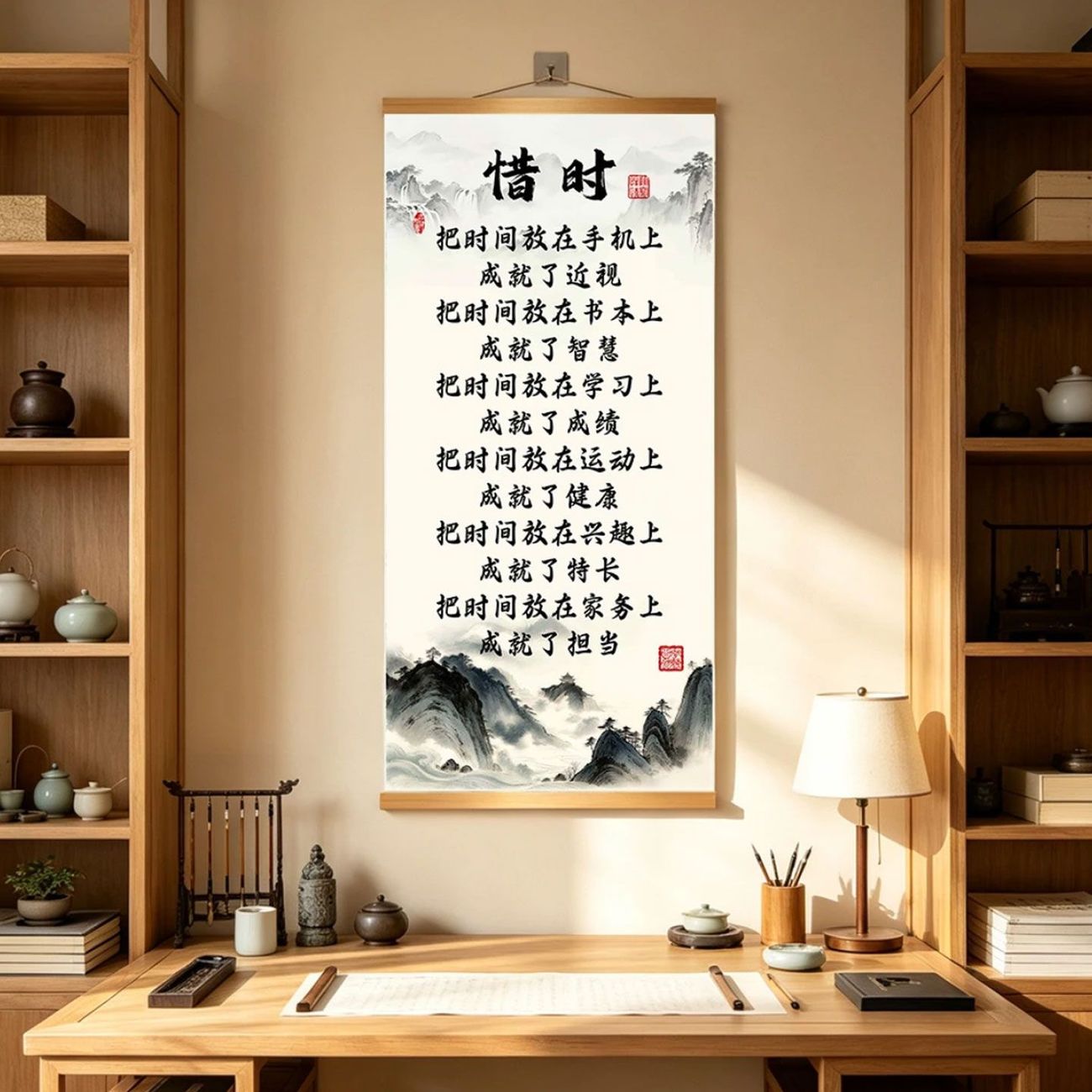 【惜时】挂画自律励志男孩女孩珍惜时间学生书房间装饰挂画卧室