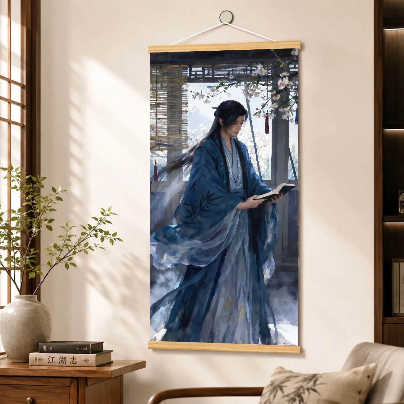 韩立凡人修仙传周边挂画国潮动漫水墨装饰画客厅玄关高颜值卷轴画