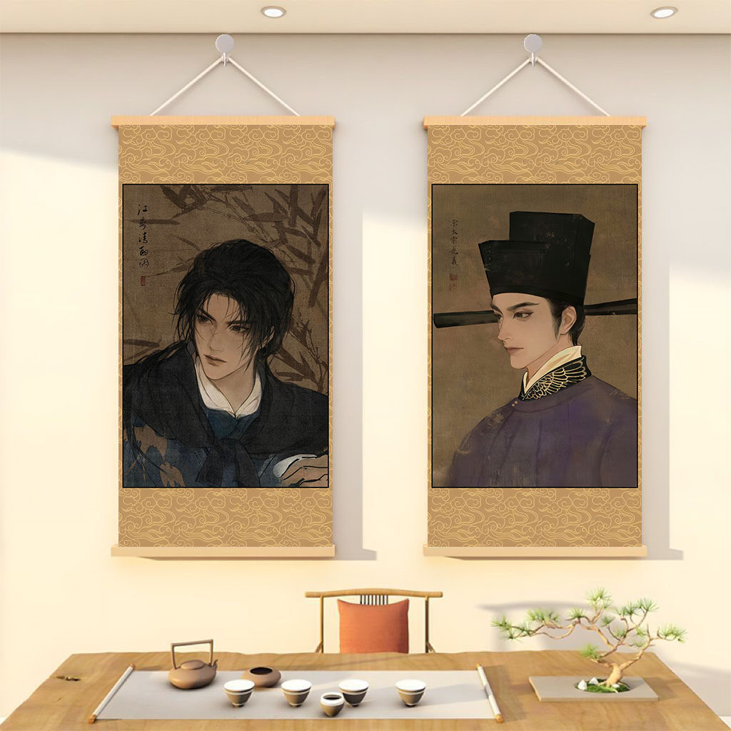 燕云十六声古风江晏赵光义周边卧室油画布寝室房间挂画卷轴装饰