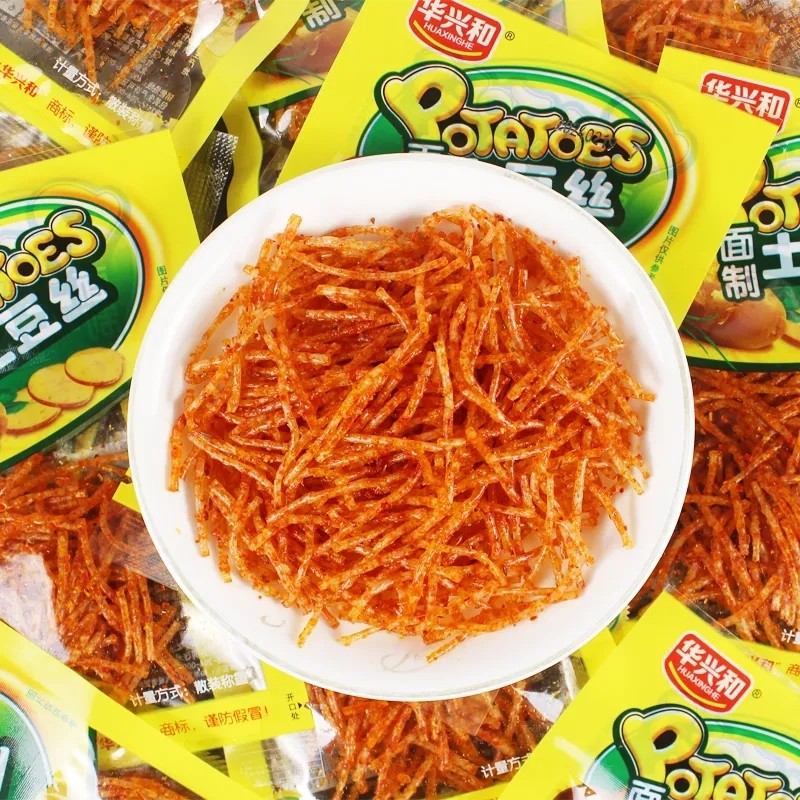 华兴和面制土豆丝辣条童年怀旧麻辣细丝零食儿时解馋小吃休闲食品图片