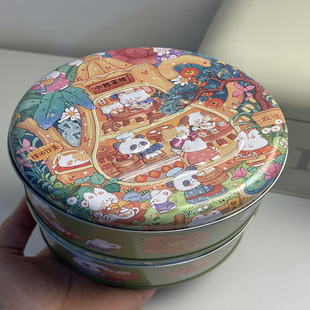 草莓奶芙雪花酥网红零食品糕点心牛轧糖小熊茶楼罐罐新年小礼物