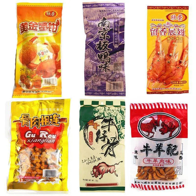 牛羊配南京板鸭留香展翅膨化怀旧食品辣子牛肉油炸型膨化休闲零食