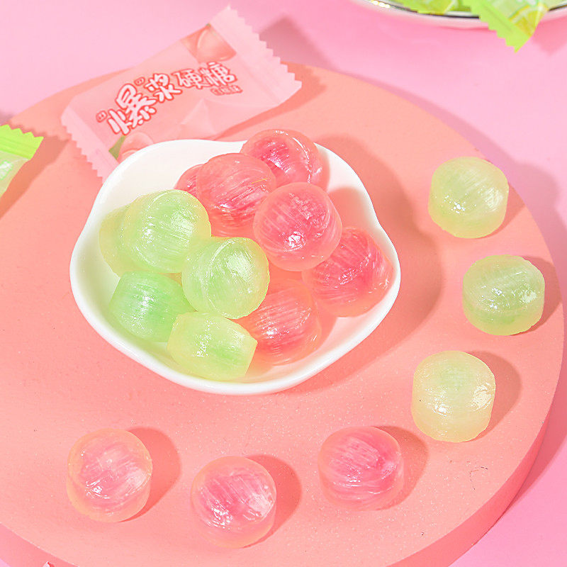 白桃味海盐柠檬味爆浆硬糖网红款高颜值糖果散装可爱喜糖奖励混装