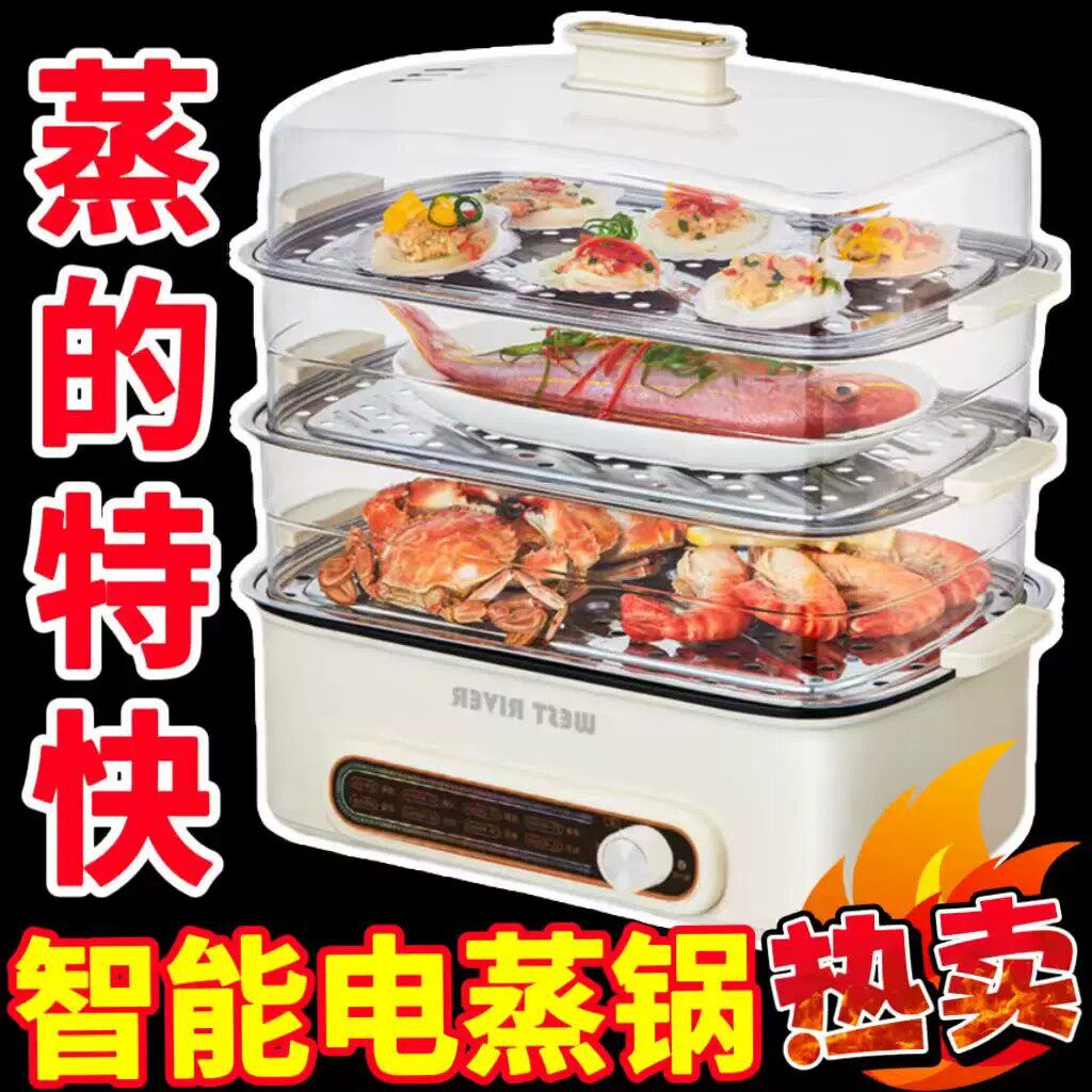 德国多功能电蒸锅大容量全自动可预约定时火锅一体通用智能早餐机