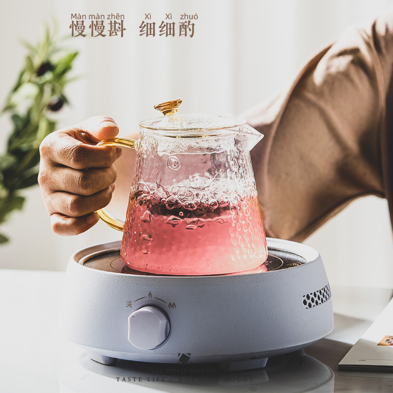 全玻璃花茶壶泡茶壶茶水分离茶杯办公室日式下午茶养生壶茶具套装