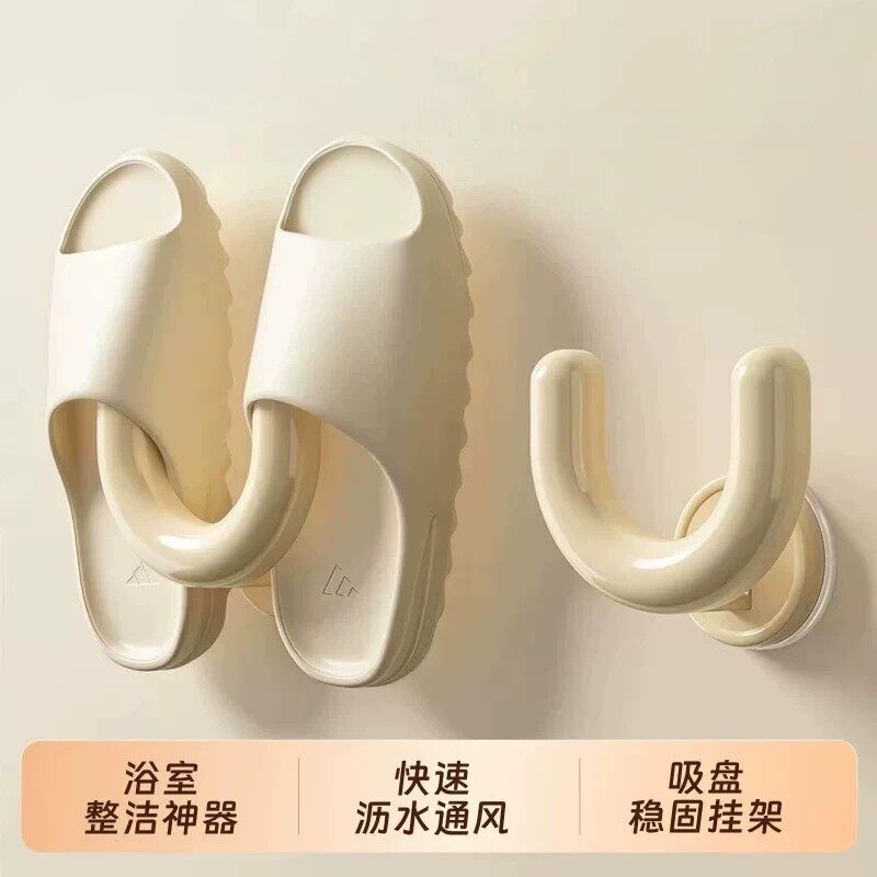 吸盘免打孔壁挂浴室拖鞋架沥水