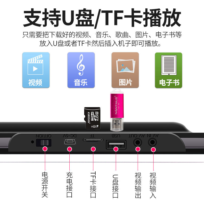 老年收音机新款可携式小电视机多插卡音箱/唱戏机