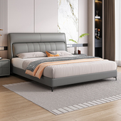 意式 极简皮床小户型双人1.8米大气软包储物婚床小户型卧室皮艺床