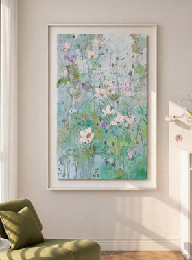 青野花序》塞纳法式客厅装饰画轻奢高级感肌理画小众艺术花卉挂画