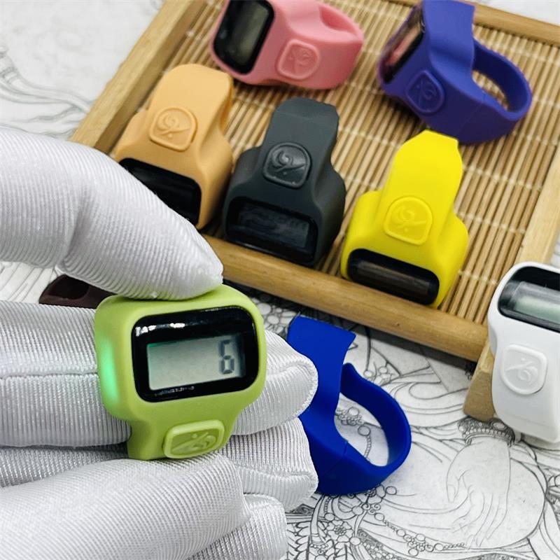电子计数器手指环5个一份手按数显夜光大屏显点数器工具念数戒指