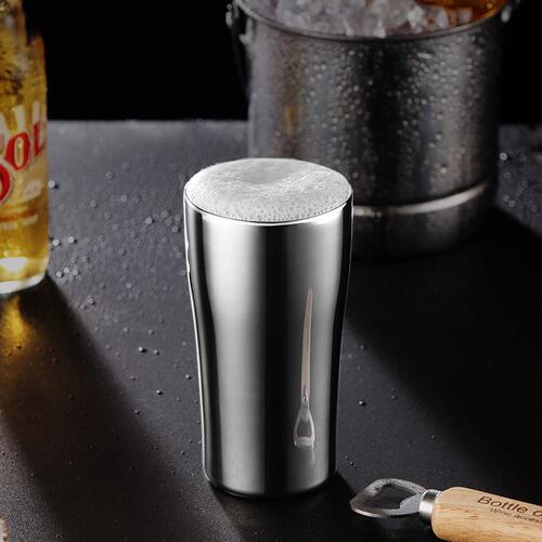 甄选跨境出口VISVIM啤酒保冷杯保温杯水杯316不锈钢内胆酒杯扎啤