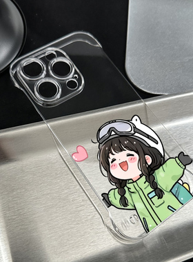 手机壳带支架苹果16透明适用相机情侣iPhone12红米K80高级感14超薄小众15ProMax无边框硬13创意一加ACE5ULTRA