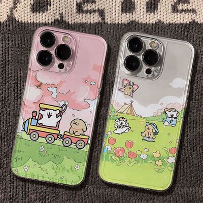 可爱苹果13软小米17pm适用14PLUS透明iPhone12ins风手机壳16ProMax春日线条小狗华为PURA80卡通红米NOTE15PRO